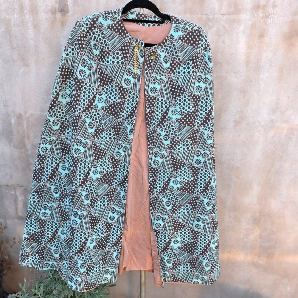 Vintage oversized cape with jeweled chain